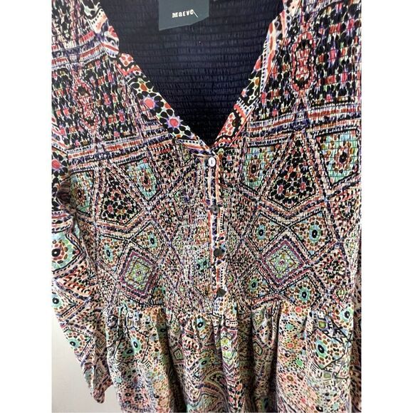 Maeve Anthropologie Tiled Amethyst Smocked Dress Size S - Picture 3 of 8